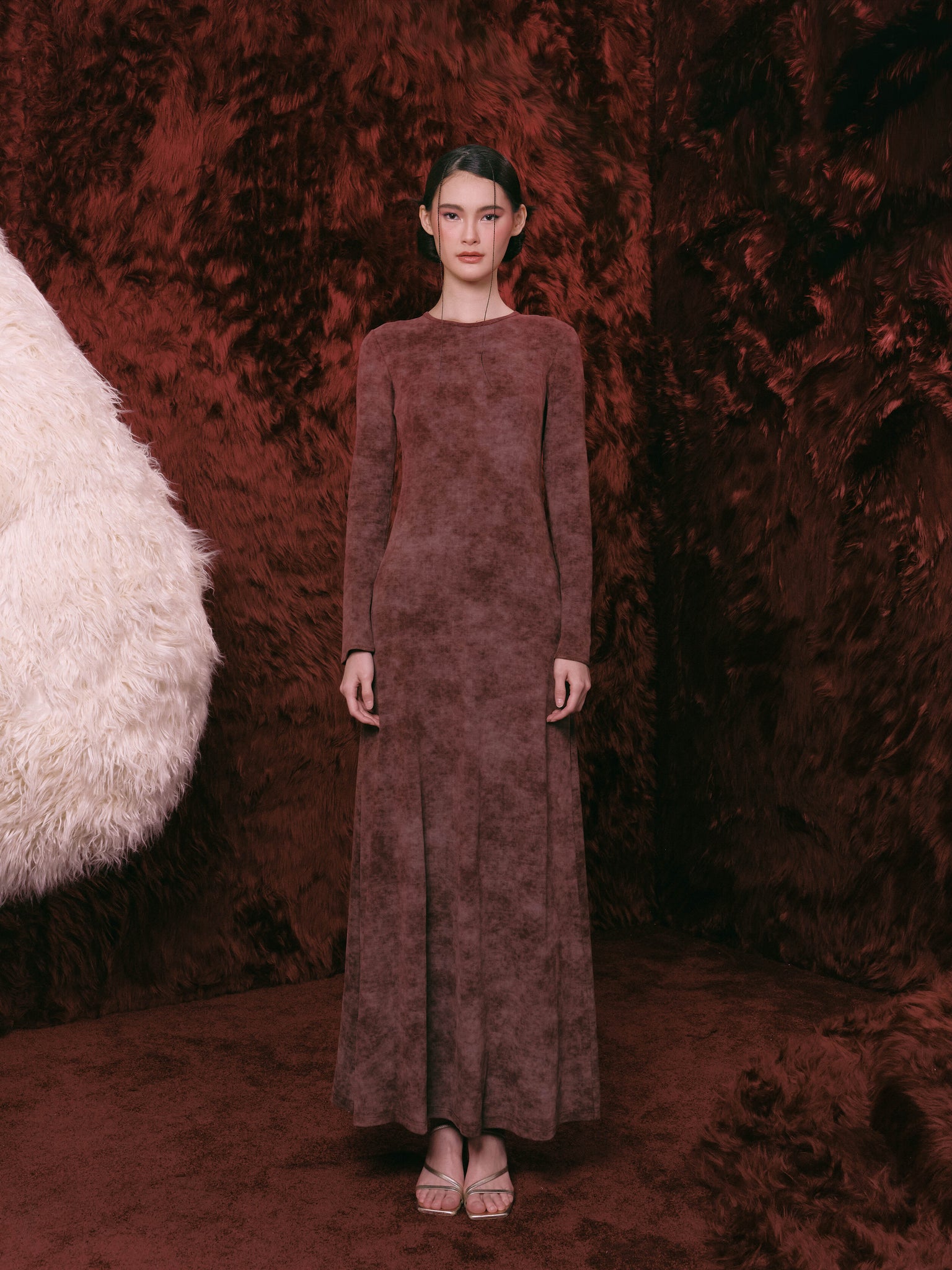 cloud maxi dress CLOUD MAXI DRESS IN MAROON – Cakenis