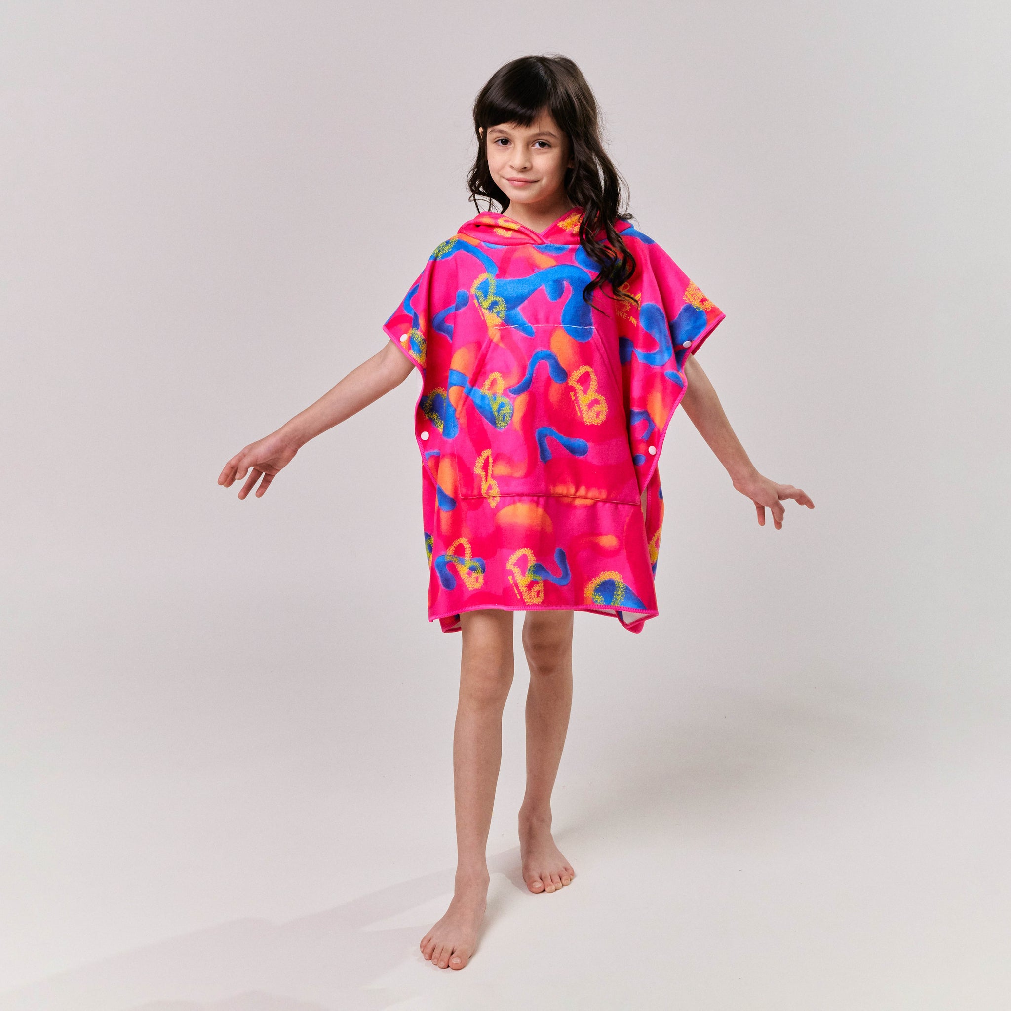 PONCHO KIDS TOWEL MELODY IN HOT PINK