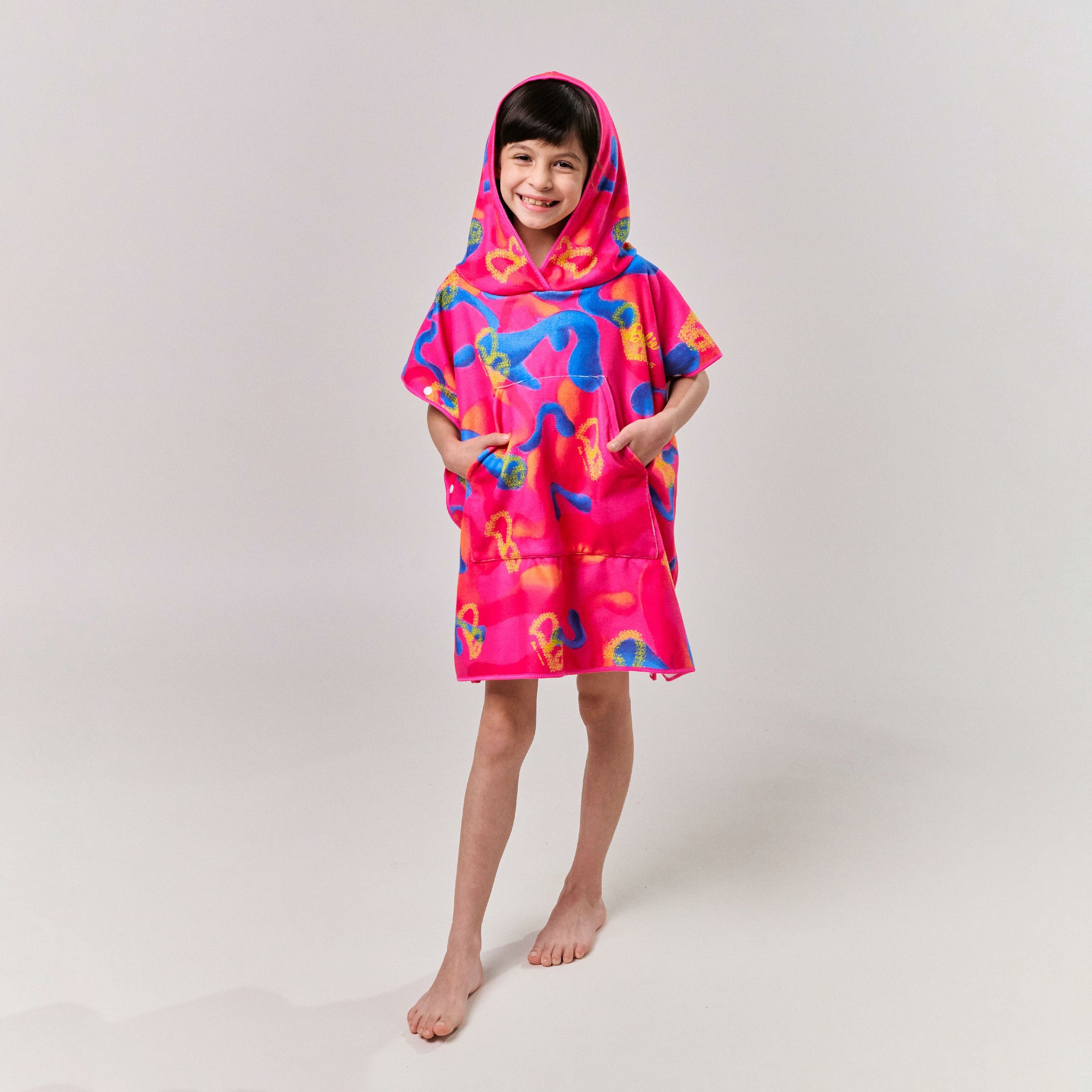PONCHO KIDS TOWEL MELODY IN HOT PINK