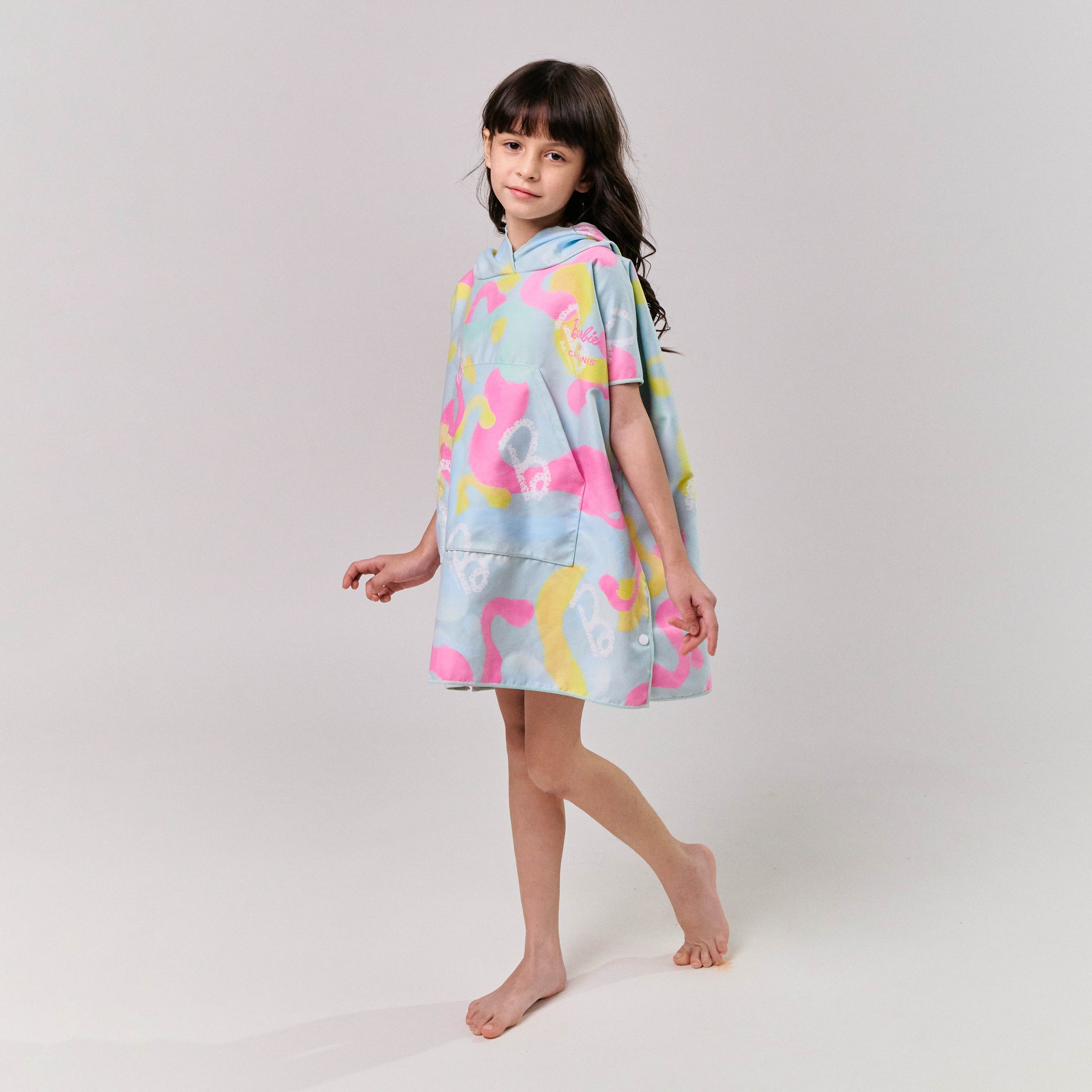 PONCHO KIDS TOWEL MELODY IN BLUE PINK