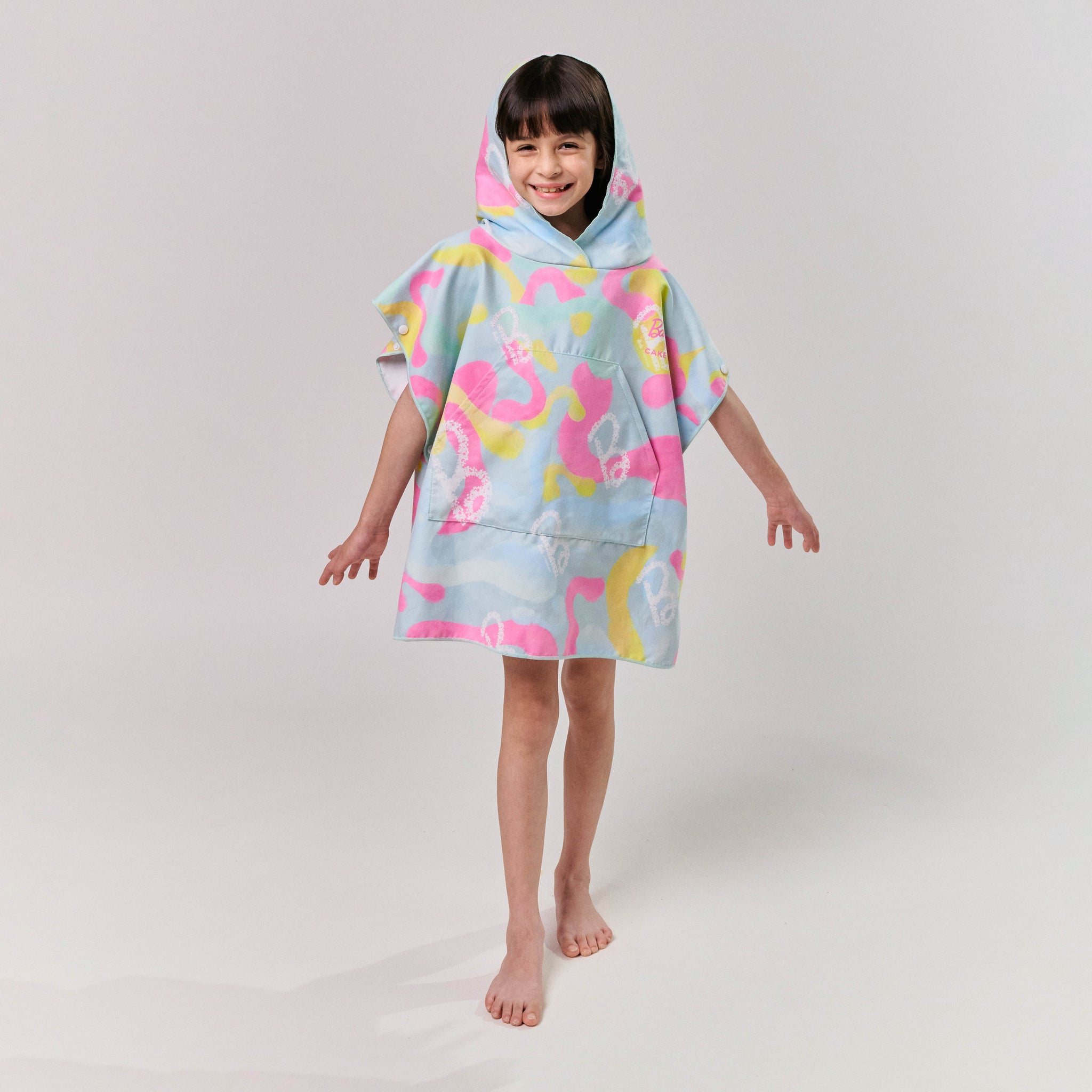 PONCHO KIDS TOWEL MELODY IN BLUE PINK