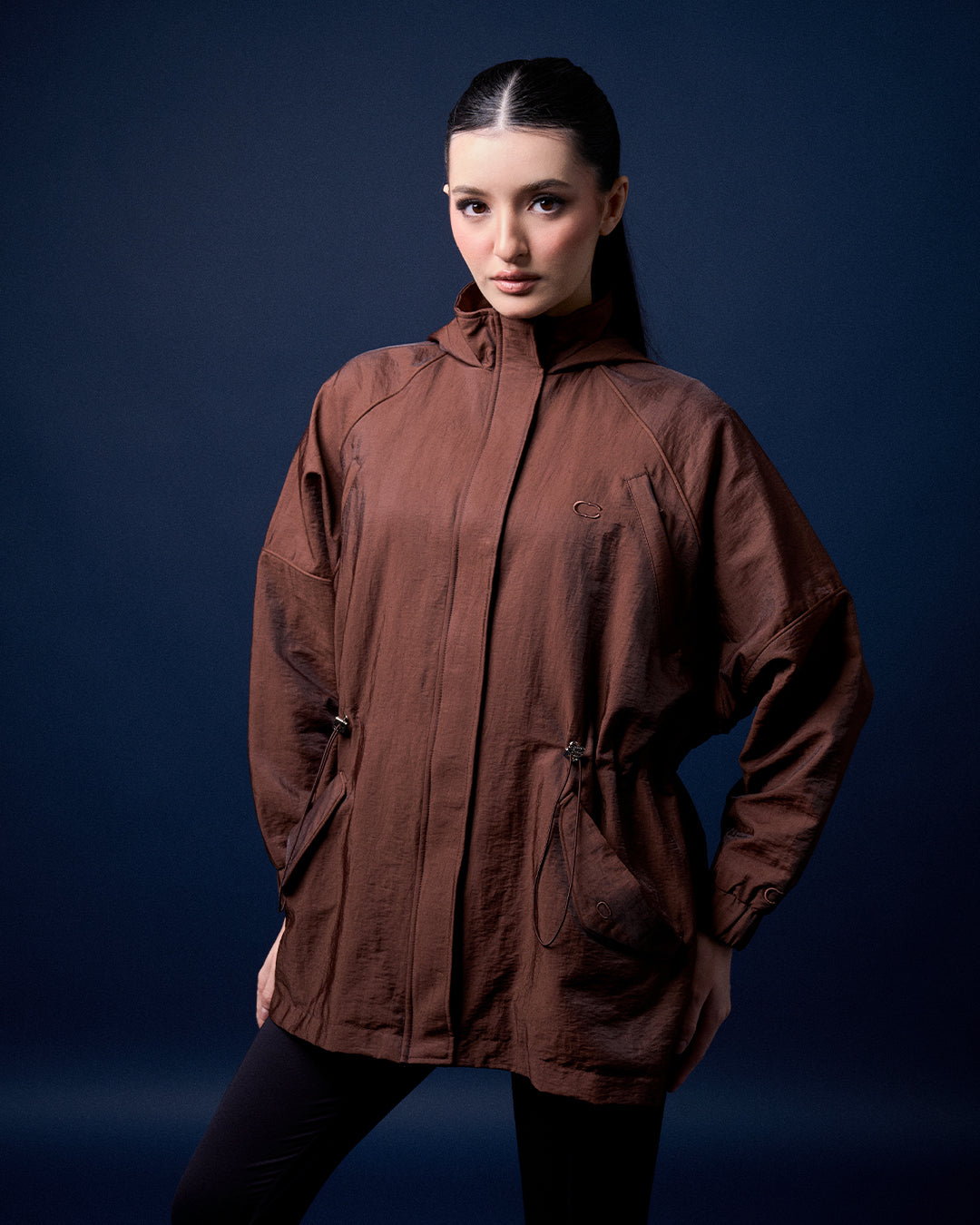 CAKENIS HARPER HOODIE JACKET IN BROWN