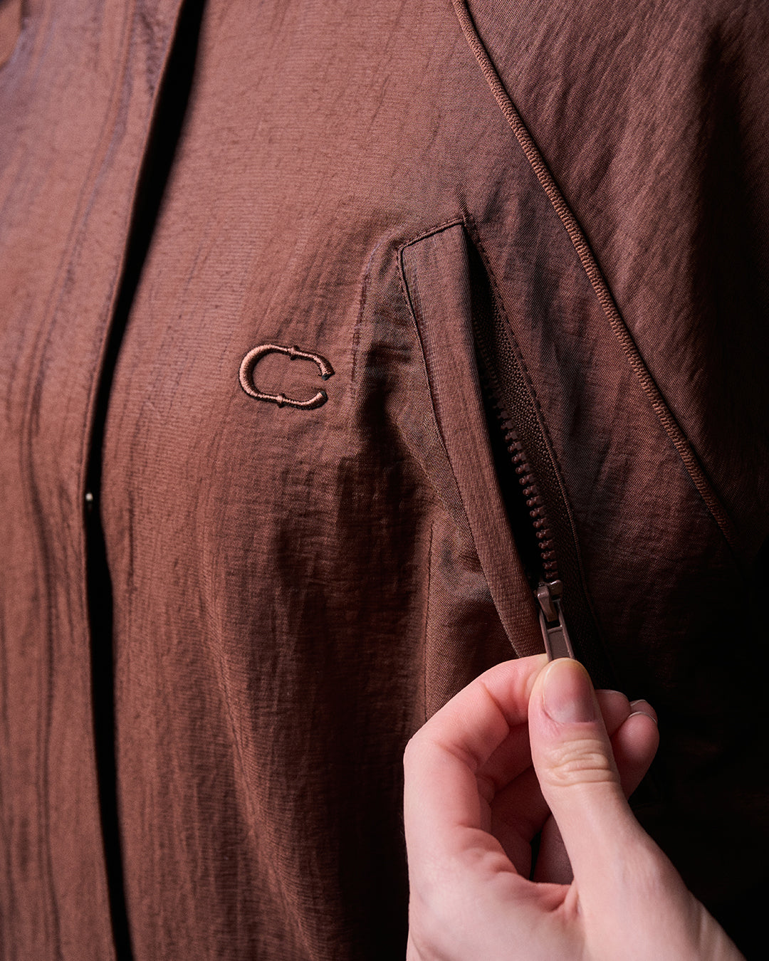 CAKENIS HARPER HOODIE JACKET IN BROWN