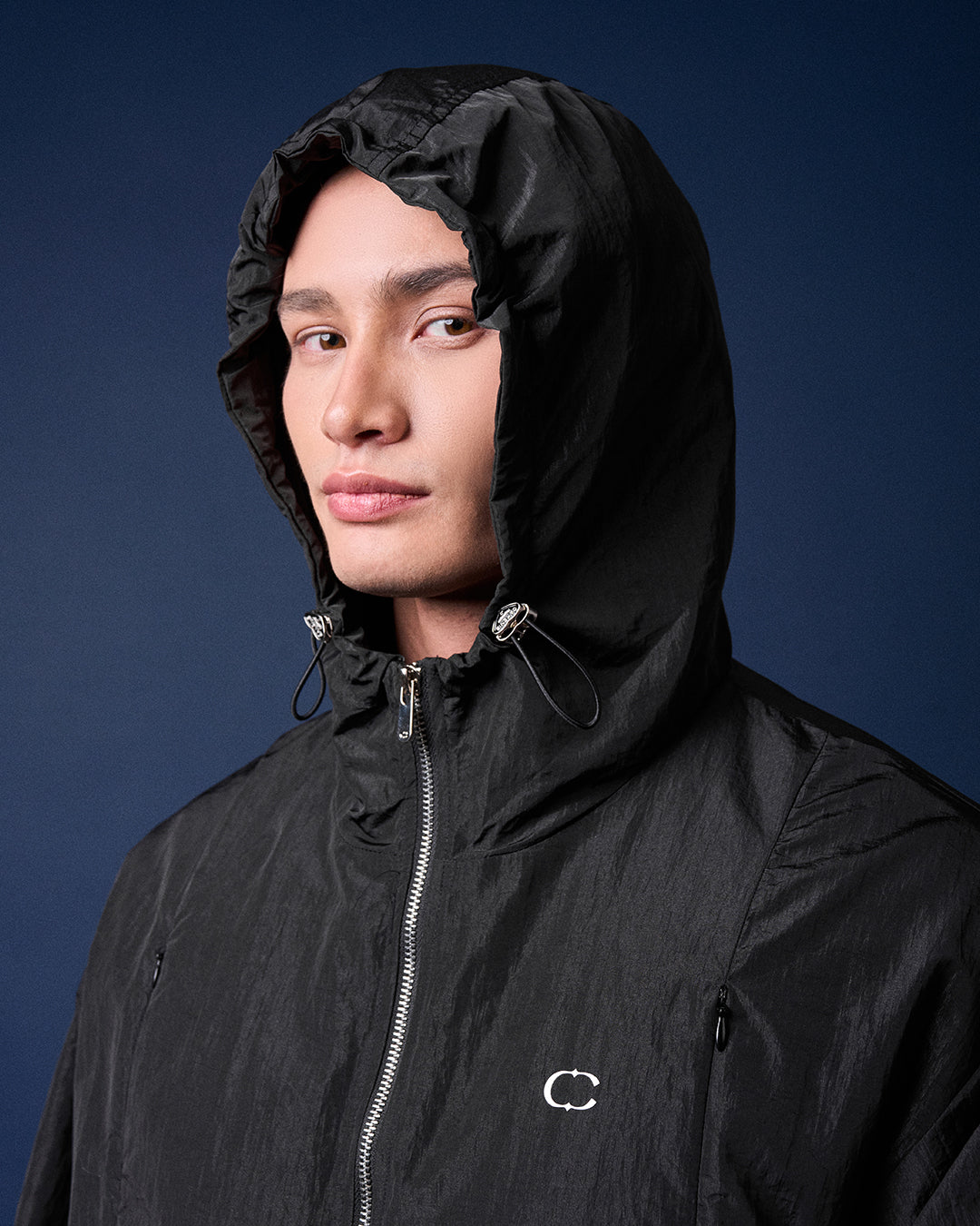 CAKENIS CRUZ BOMBER WINDBREAKER IN BLACK