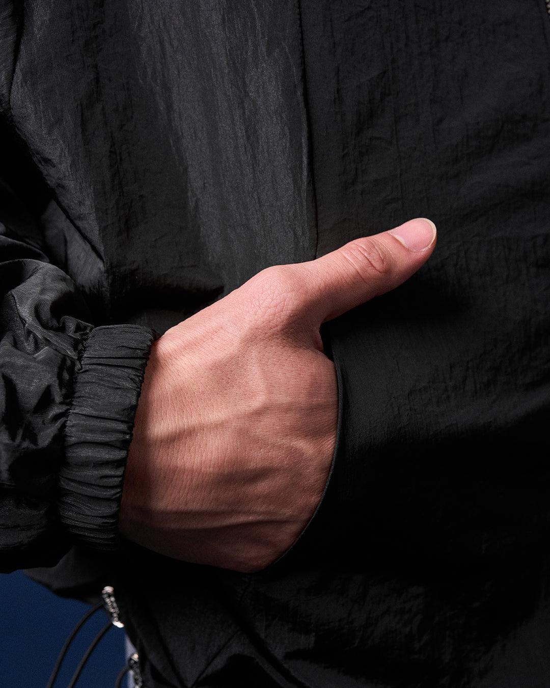 CAKENIS CRUZ BOMBER WINDBREAKER IN BLACK