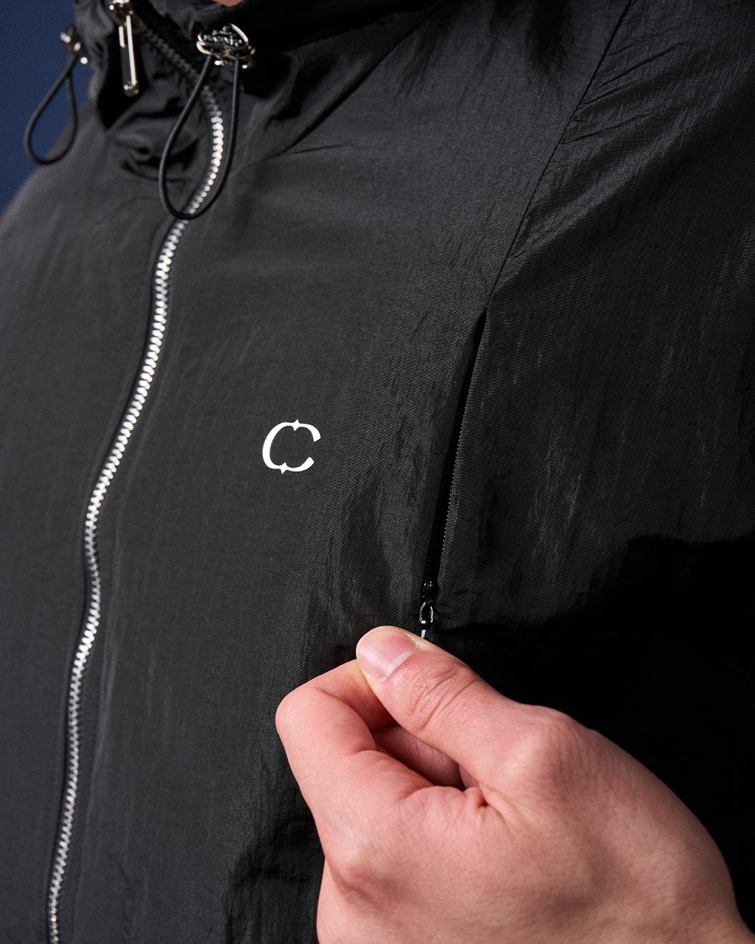 CAKENIS CRUZ BOMBER WINDBREAKER IN BLACK