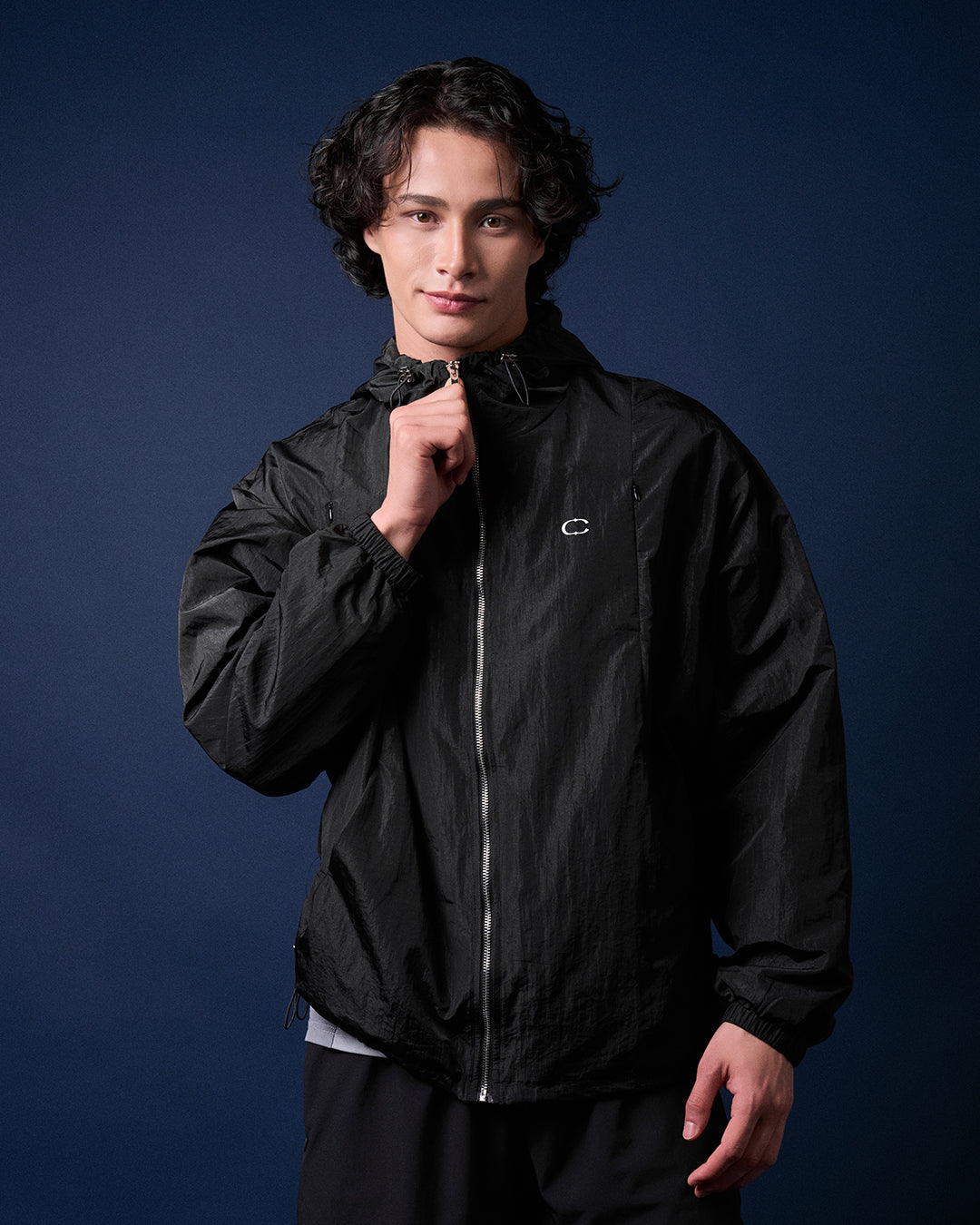 CAKENIS CRUZ BOMBER WINDBREAKER IN BLACK
