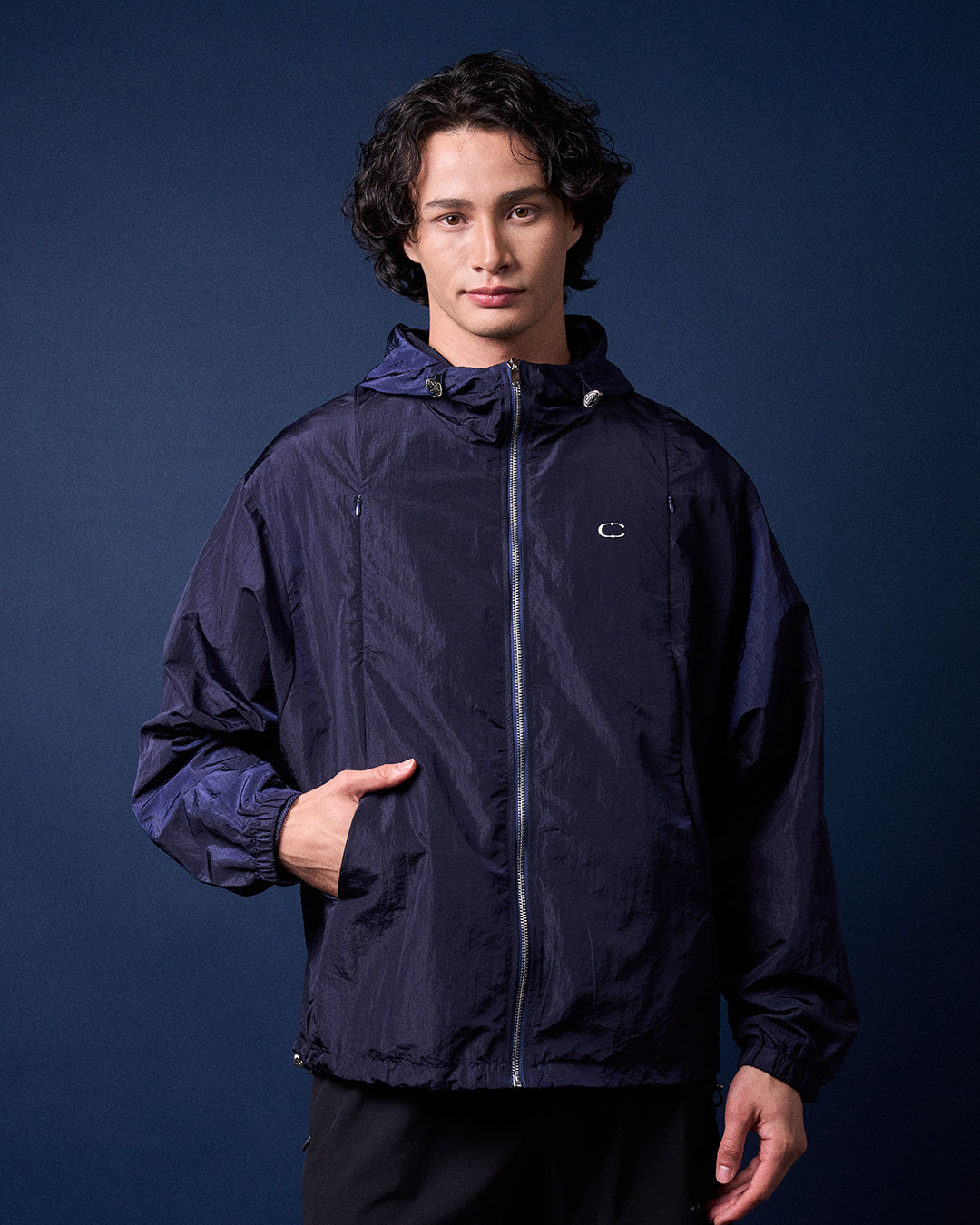 CAKENIS CRUZ BOMBER WINDBREAKER IN NAVY