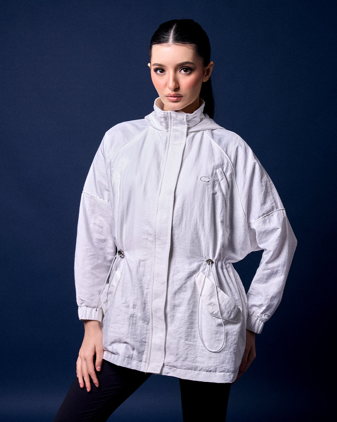 CAKENIS HARPER HOODIE JACKET IN WHITE