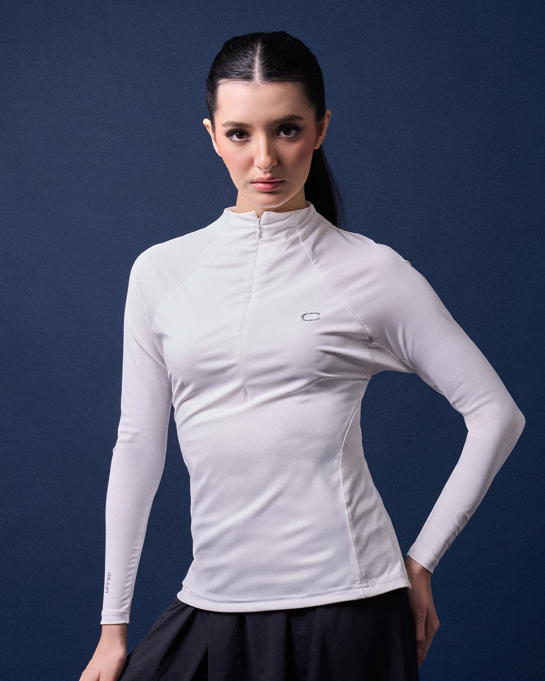 CAKENIS SLIM SPORTS TOP WOMEN IN WHITE